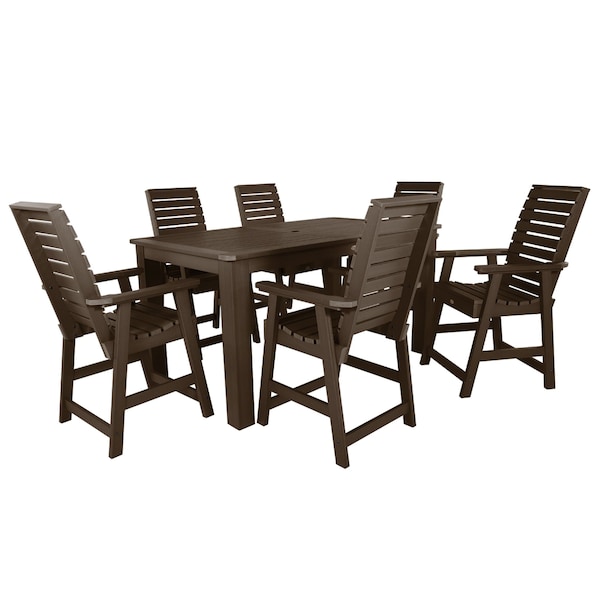 Highwood Usa Weatherly 7pc Rectangular Counter Height Outdoor Patio Furniture Dining Set 72 x 42 AD-ST7WL2CO4BA-ACE - main
